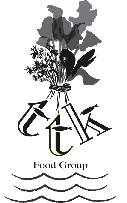 black and white TTK food group logo